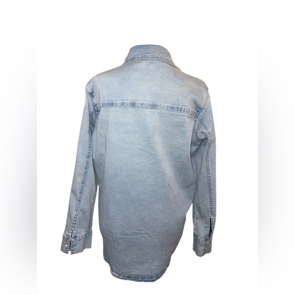 NWT True Religion Light Bliss Wash Logo Georgia Long Sleeve Denim Shirt Sz Small - Picture 8 of 12